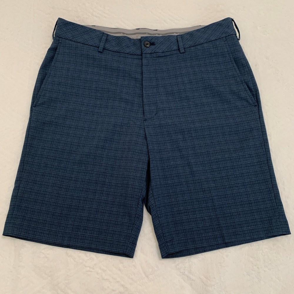Walter Hagen Golf Shorts Men's 36 Navy Blue Crosshatch Performance 10-inch
